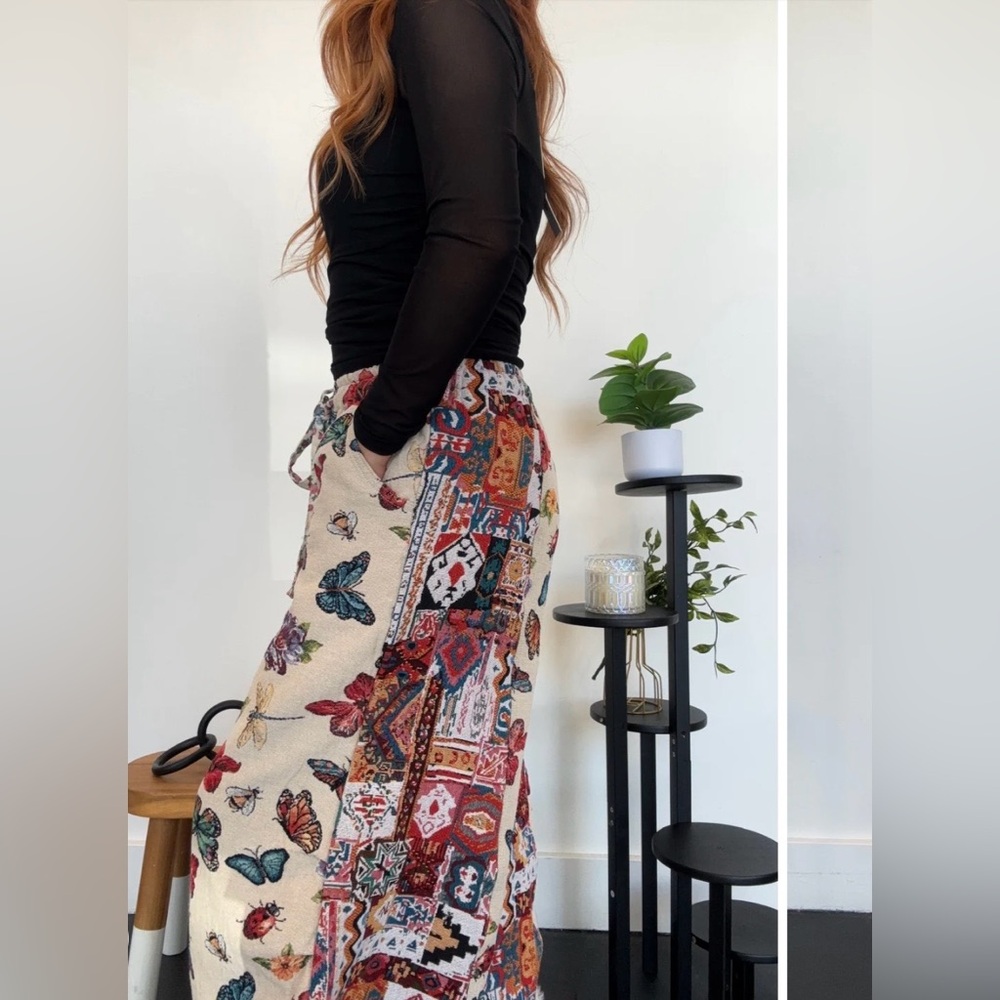POL Mix N Match Butterfly Jacquard Print Joggers in Natural - Picture 11 of 16